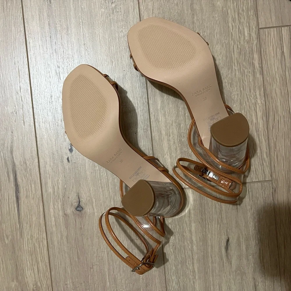 Zara Lucite Heeled Sandals EUR 38 - Picture 6 of 7